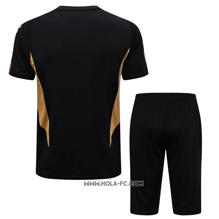 Chandal del Real Madrid 2023-2024 Manga Corta Negro - Pantalon Corto